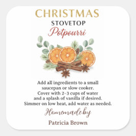 Homemade Christmas Stovetop Potpourri Sticker Labe