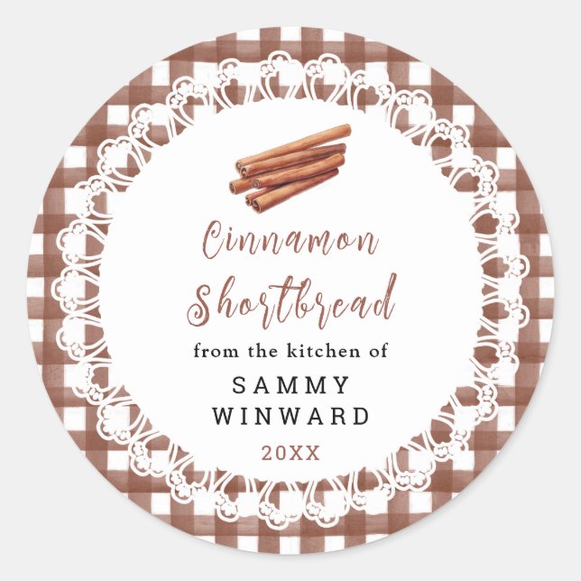 Homemade Cinnamon Shortbread Label Runder Aufkleber (Vorderseite)