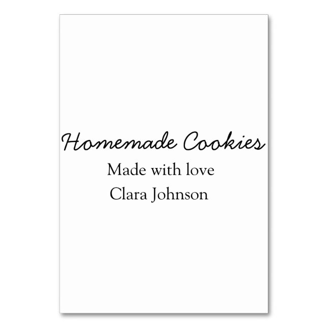 Homemade cookiers add your text name custom  throw tischnummer (Vorderseite)
