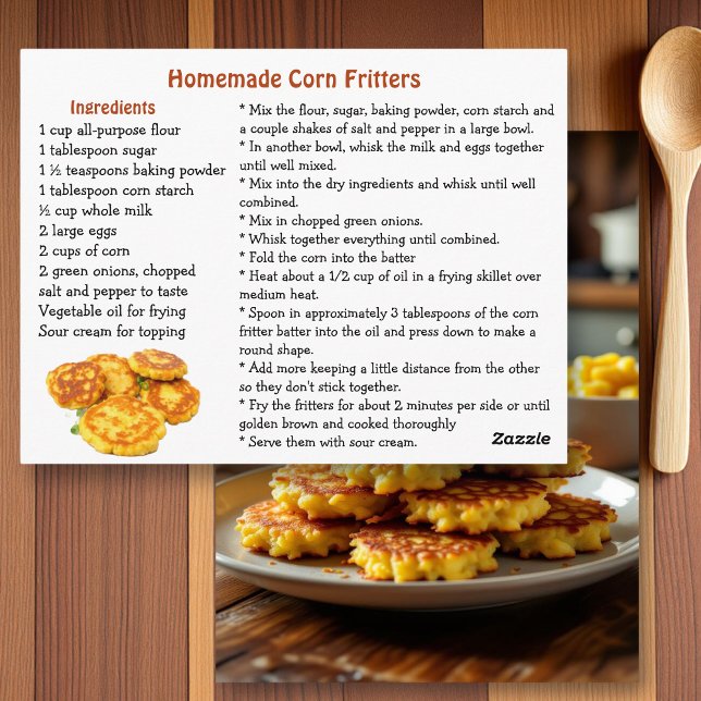Homemade Corn Fritters Recipe Postkarte (Von Creator hochgeladen)