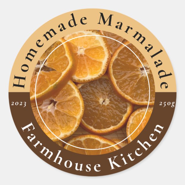 Homemade Customizable Marmalade Jam Sticker (Vorderseite)