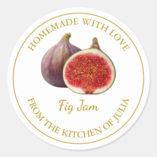 Homemade Fig-Jam-Label | weiß Runder Aufkleber