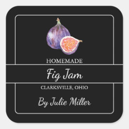 Homemade Fig Jam Square Black Quadratischer Aufkleber