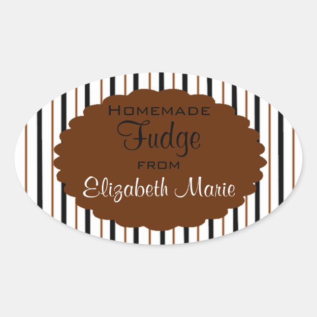 Homemade Fudge Ovaler Aufkleber (Vorderseite)