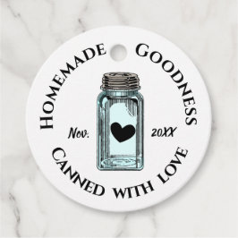Homemade Goodness Doziert mit Liebe Mason Jar Ded Geschenkanhänger