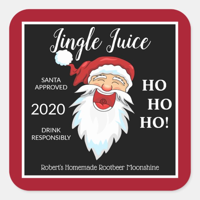 Homemade Holiday Moonshine Personalisiert Quadratischer Aufkleber (Vorderseite)