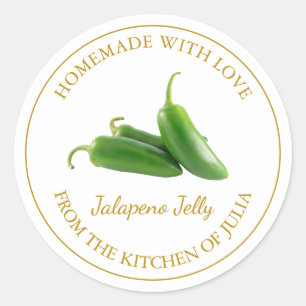 Homemade Jalapeno Jelly Label weiß Runder Aufkleber