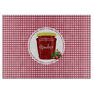 Homemade Jam Red und White Gingham Cotattaccore Schneidebrett