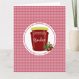 Homemade Jam Red und White Gingham Editable Karte