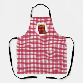 Homemade Jam Red und White Gingham Editable Schürze