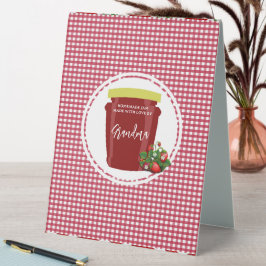 Homemade Jam Red und White Gingham Editable Tischaufsteller