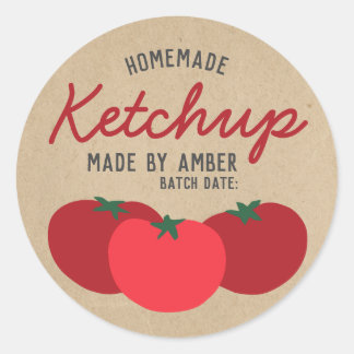 Homemade Ketchup Label Runder Aufkleber