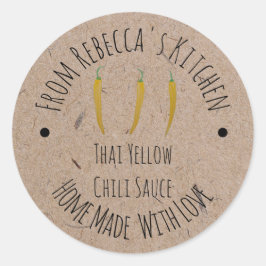 Homemade Kraft Paper | Thai Yellow Chili Sauce Runder Aufkleber
