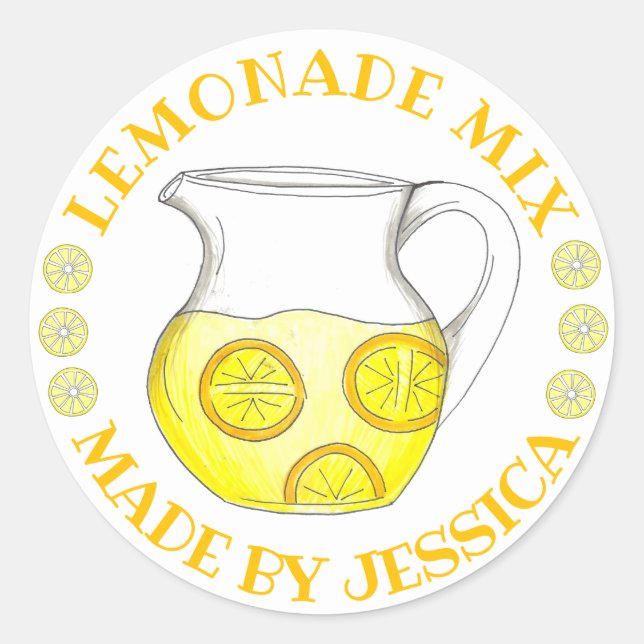 Homemade Lemon Ade Lemonade Mix hergestellt von Runder Aufkleber (Vorderseite)