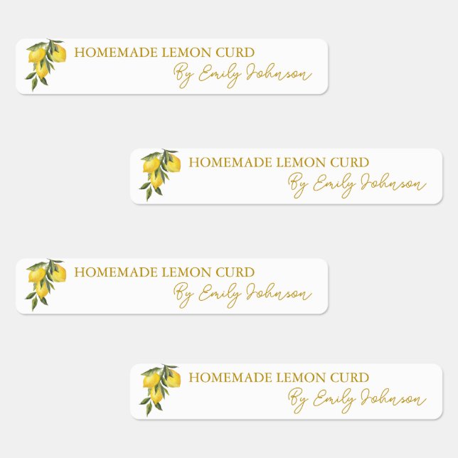 Homemade Lemon Curd Thin Label Etiketten (Gruppe)