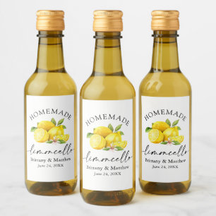 Homemade Limoncello Calligraphy Wasserfarben Zitro Weinetikett