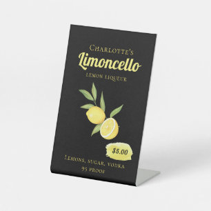Homemade Limoncello Lemon Lemon Lemon Likörpreis Sockelschild