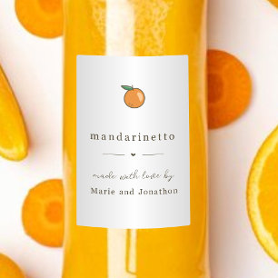 Homemade Mandarinetto Mandarin Likörr Geschenketik Lebensmitteletikett