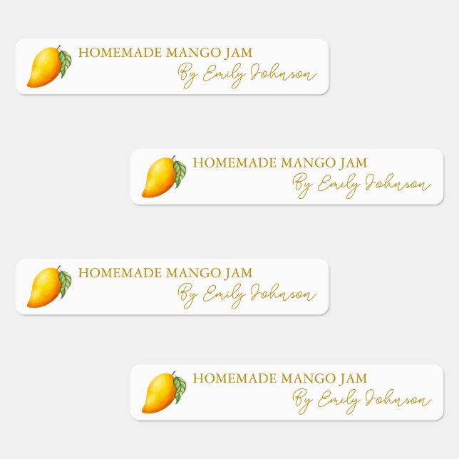 Homemade Mango Jam Thin Label Etiketten (Gruppe)