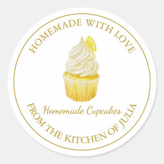 Homemade mit dem Cupcake-Liebe | weiß Runder Aufkleber (Vorderseite)