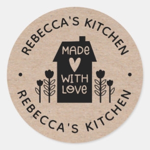 Homemade mit Liebe Kraft Runder Aufkleber