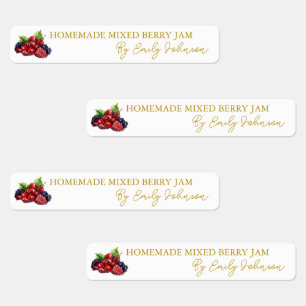 Homemade Mixed Berry Jam Thin Label Etiketten