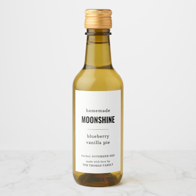 Homemade Moonshine Labels Weinetikett (Vorderseite)