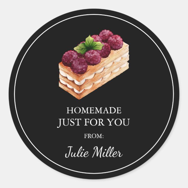 Homemade nur für das Kuchenlabel Runder Aufkleber (Vorderseite)