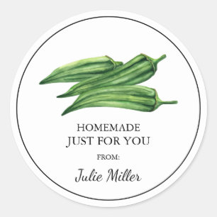 Homemade nur für das Okra-Label Runder Aufkleber