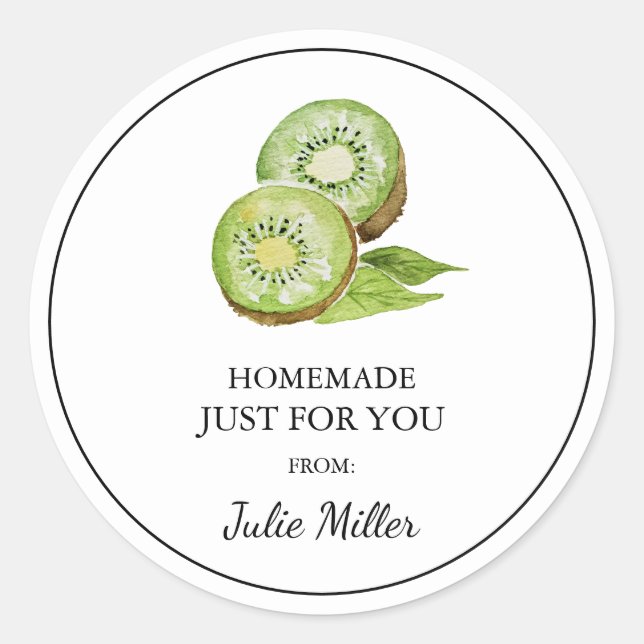 Homemade nur für Ihr Kiwi-Label Runder Aufkleber (Vorderseite)