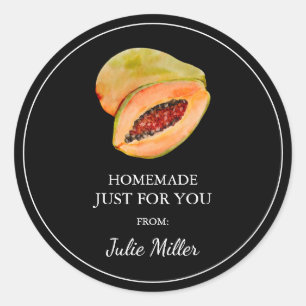 Homemade nur für Papaya-Label Runder Aufkleber