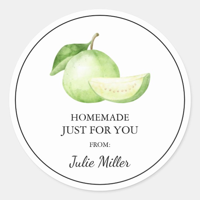 Homemade nur für Sie Guava-Label Runder Aufkleber (Vorderseite)