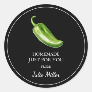Homemade nur für Sie jalapeno-Label Runder Aufkleber