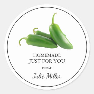 Homemade nur für Sie jalapeno-Label Runder Aufkleber