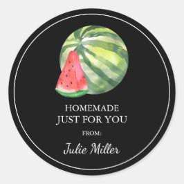 Homemade nur für Sie Wassermelone-Label Runder Aufkleber