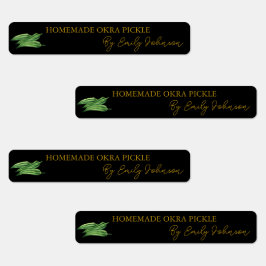 Homemade Okra Pickle Thin Label Etiketten