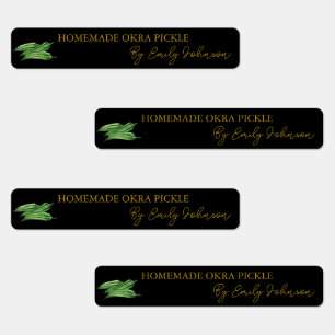 Homemade Okra Pickle Thin Label Etiketten