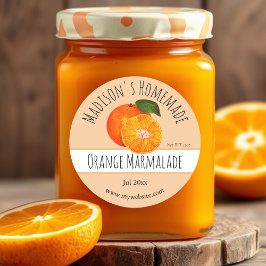 Homemade Orange Marmalade Jar Labels Runder Aufkleber