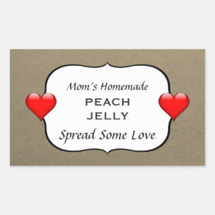 Homemade Peach Jelly Jam Country Canning Label Rechteckiger Aufkleber