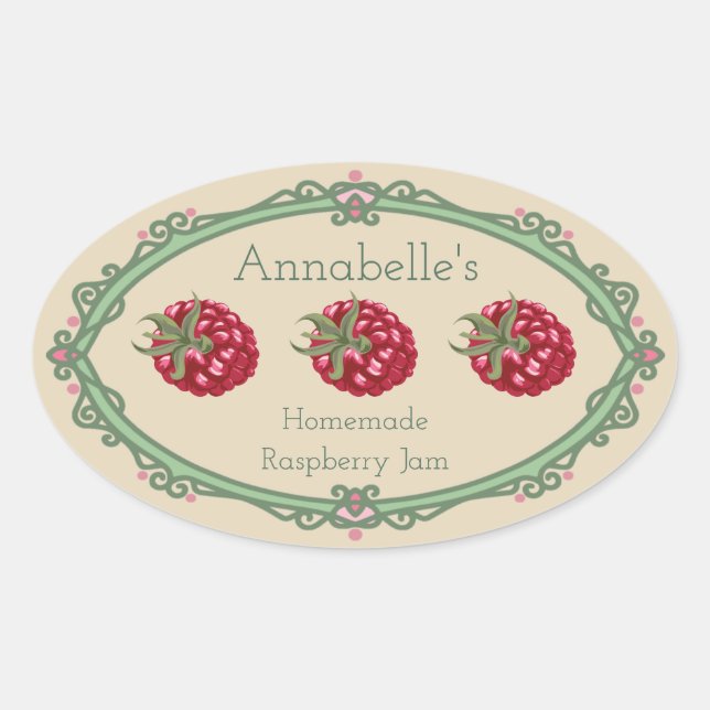 Homemade Pepper Jelly Label Ovaler Aufkleber (Vorderseite)