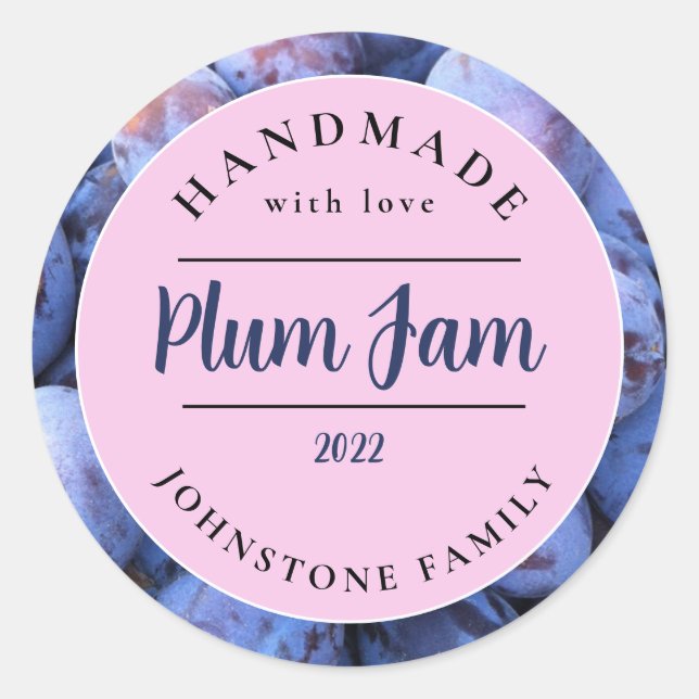 Homemade Plum Jam Stickers (Vorderseite)