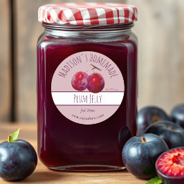 Homemade Plum Jelly Labels Runder Aufkleber