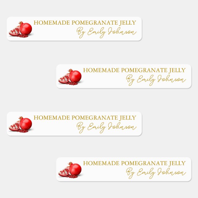 Homemade Pomegranate Jelly Thin Label Etiketten (Gruppe)
