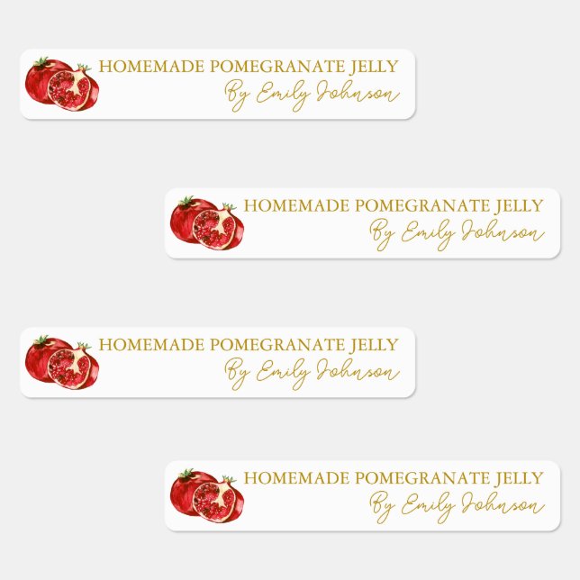 Homemade Pomegranate Jelly Thin Label Etiketten (Gruppe)