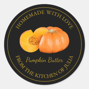 Homemade Pumpkin Butter Schwarz Runder Aufkleber