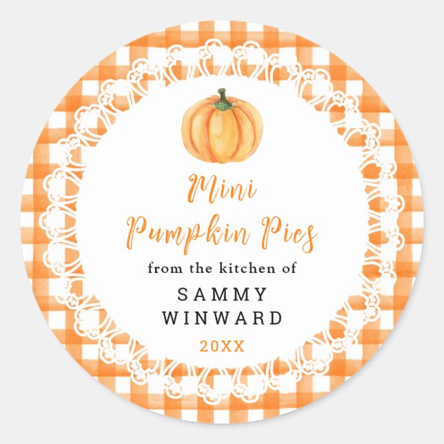 Homemade Pumpkin Muffins Label Runder Aufkleber (Vorderseite)