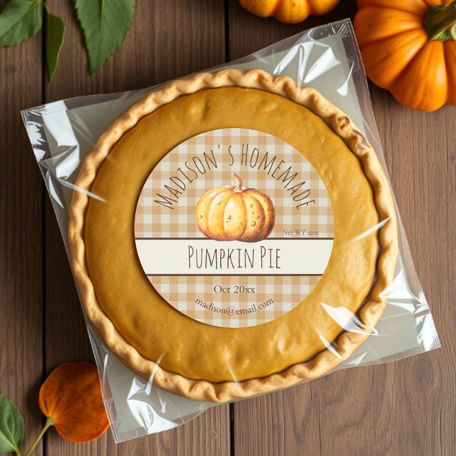 Homemade Pumpkin Pie Labels Runder Aufkleber (Von Creator hochgeladen)