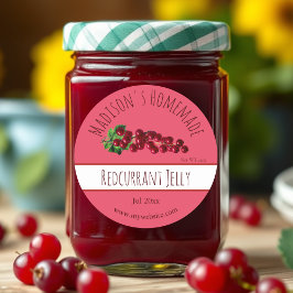 Homemade Redcurrant Jelly Labels Runder Aufkleber
