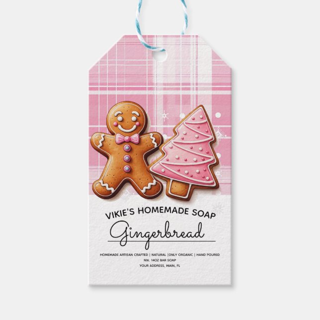 Homemade Soap Business Cookies Christmas Label Geschenkanhänger (Vorderseite)