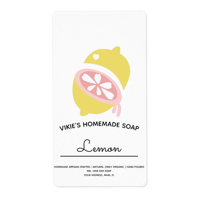 Homemade Soap Business Lemon Label (Vorne)
